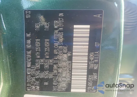 2023 Toyota Highlander L z USA, uszkodzony, nr VIN 5TDKDRBH2PS500236